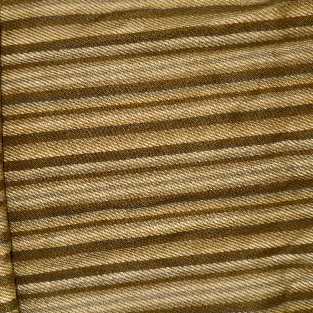 Italian mens striped scarf. Soft lux fabric. Brown/tan/grey. Size 11”by52”.NWOT